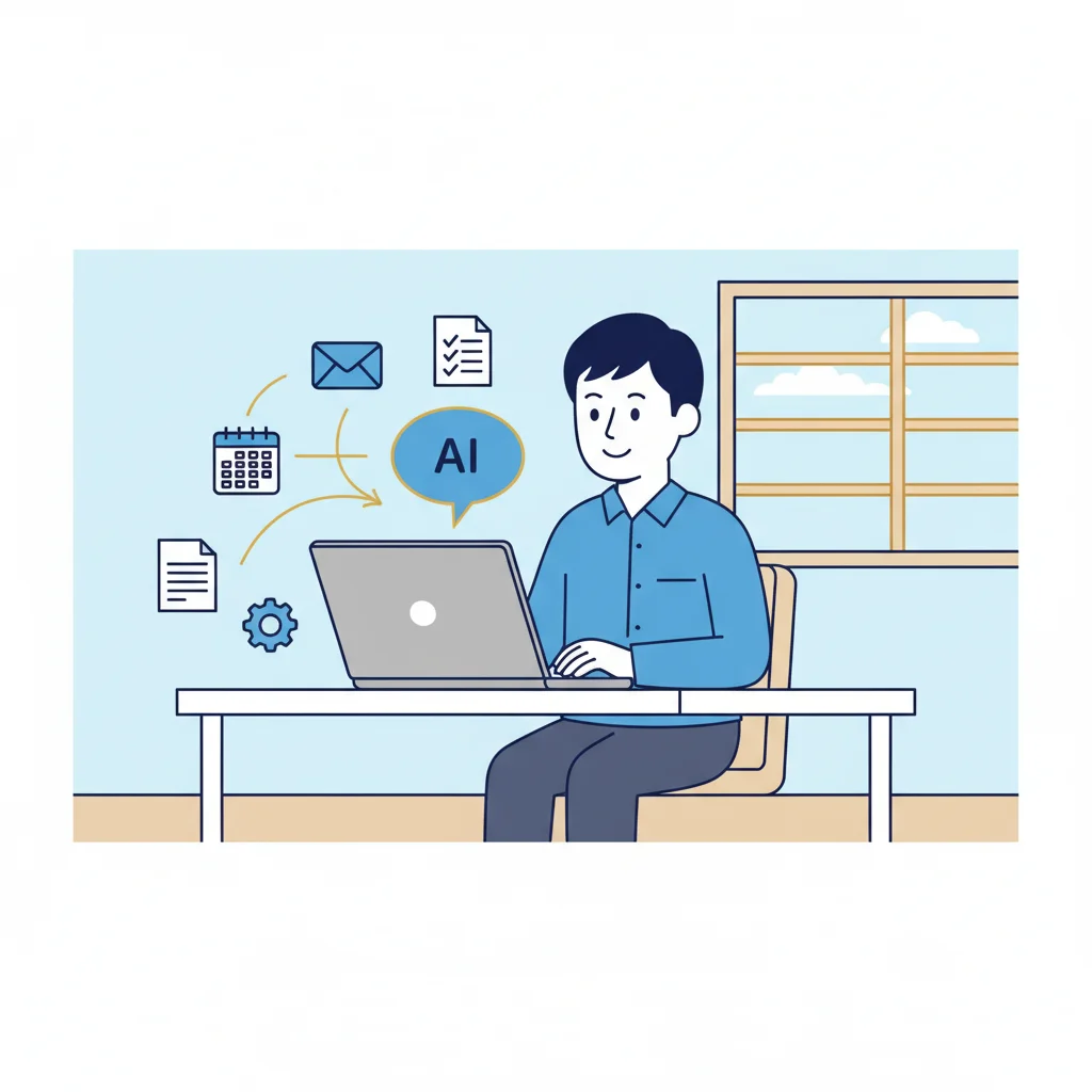 京都の中小企業がAIで業務自動化を進めるイメージ