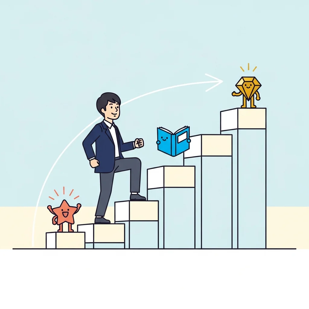 中小企業がAIを段階的に導入するステップのイメージ