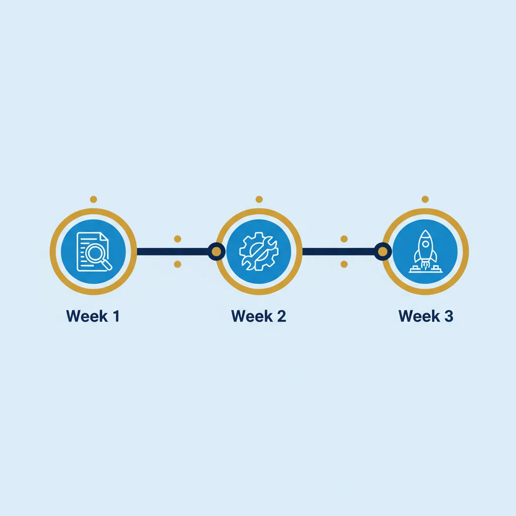 中小企業がAIを3週間で動かす実装ロードマップ(Week1業務棚卸し / Week2試験運用 / Week3全体展開)