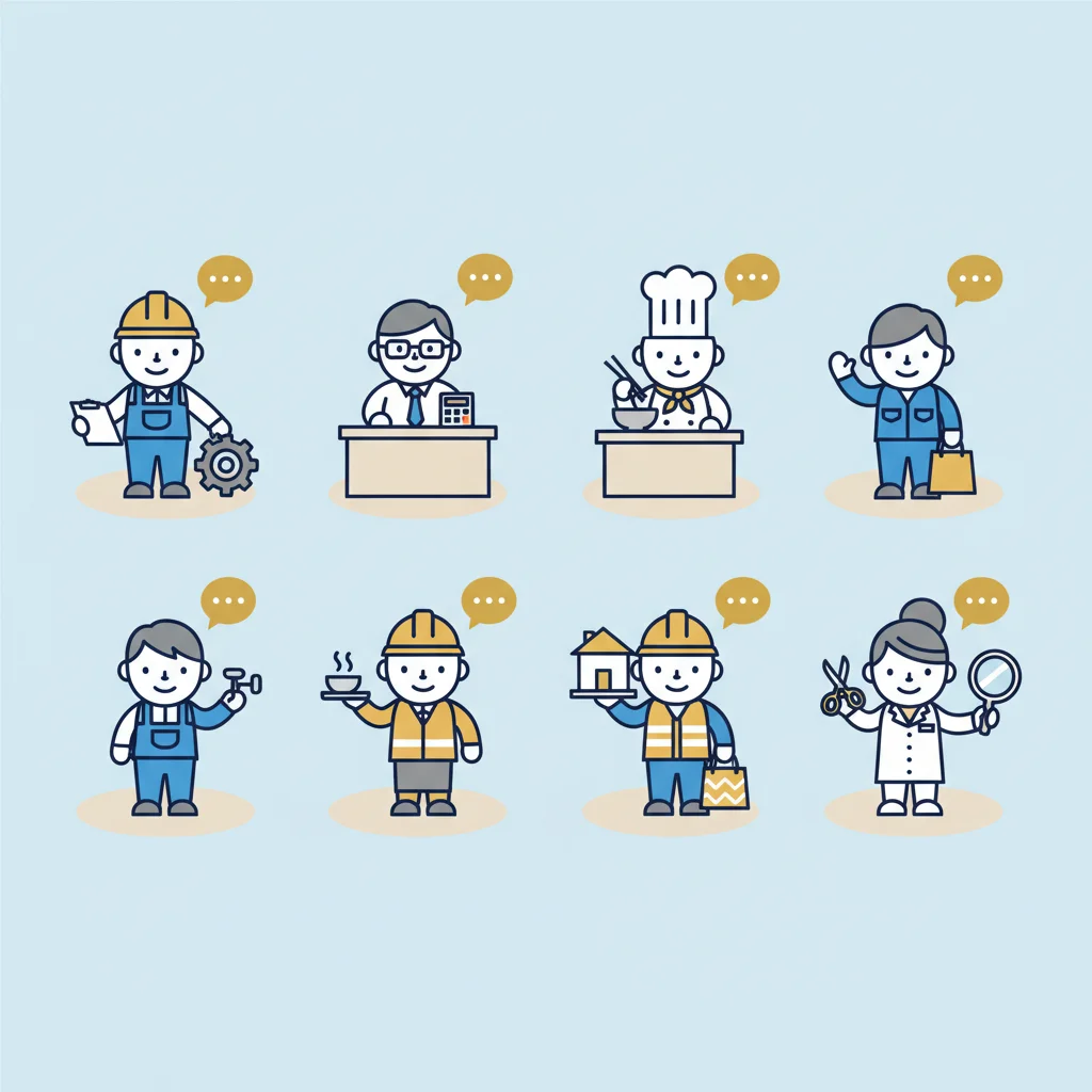 業種別の中小企業AI活用ケース6パターンのイメージ